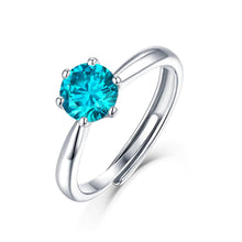 Load image into Gallery viewer, Six-Claw Ring Colored Moissanite 925 Silver Ring (With Box)
