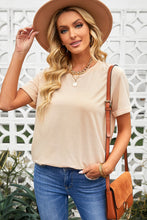 Load image into Gallery viewer, Round Neck Cuffed Short Sleeve Tee
