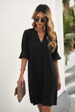 Load image into Gallery viewer, Ruffled Sleeve Shift Dress
