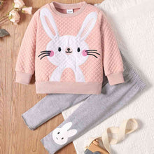 Load image into Gallery viewer, Girls Rabbit Graphic Top and Pants Set
