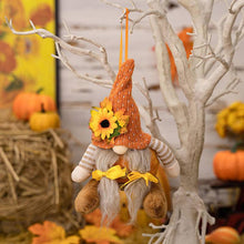Load image into Gallery viewer, Thanksgiving Harvest Floral Striped Knit Gnome Ornament

