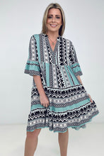 Load image into Gallery viewer, Easel "Reva" Bell Sleeve Boho Print Dress
