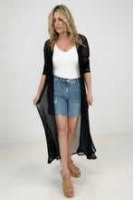 Load image into Gallery viewer, Zenana "Eden" Mesh Long Sleeve Duster Kimono
