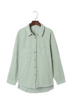 Load image into Gallery viewer, Green Frayed Boyfriend Corduroy Shacket
