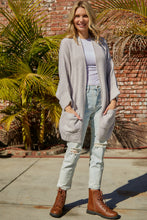 Load image into Gallery viewer, Waffle-Knit Long Sleeve Cardigan with Pocket
