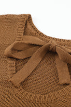 Load image into Gallery viewer, Double Take Tied Balloon Sleeve Round Neck Sweater
