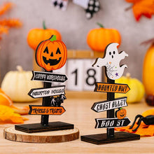 Load image into Gallery viewer, Halloween Decoration Pumpkin Letters Wooden Ornament
