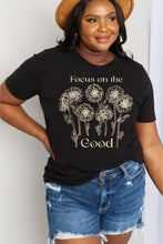 Load image into Gallery viewer, Simply Love Full Size FOCUS ON THE GOOD Graphic Cotton Tee
