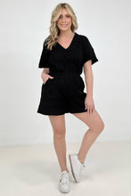 Load image into Gallery viewer, Zenana Drop Shoulder V-Neck Romper With Pockets
