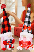 Load image into Gallery viewer, Valentine's Day Plaid Pointed Hat Gnome
