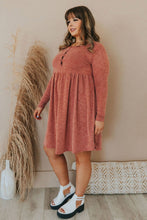 Load image into Gallery viewer, Green Plus Mineral Washed Ribbed Henley Dress
