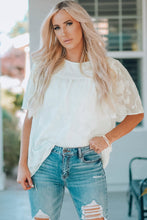 Load image into Gallery viewer, Floral Textured Ruffled Half Sleeve Babydoll Top

