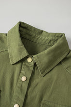 Load image into Gallery viewer, Green Snap Up Babydoll Shirt
