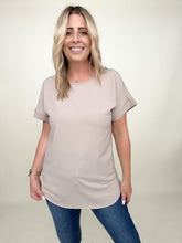 Load image into Gallery viewer, Zenana Rolled Sleeve Boat Neck Top
