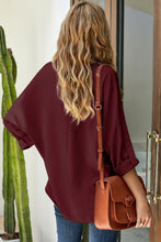 Load image into Gallery viewer, V Neck 3/4 Sleeve High Low Hem Shirt
