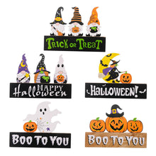 Load image into Gallery viewer, Halloween Decoration Gnome Letters Wooden Ornament
