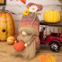 Load image into Gallery viewer, Thanksgiving Harvest Gnome Ornaments Holding A Pumpkin
