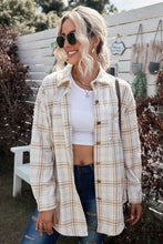 Load image into Gallery viewer, Plaid Curved Hem Dropped Shoulder Longline Shirt Jacket
