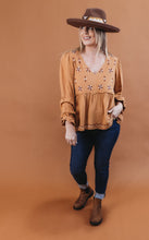 Load image into Gallery viewer, Heyson V Neck Embroidered Babydoll Blouse
