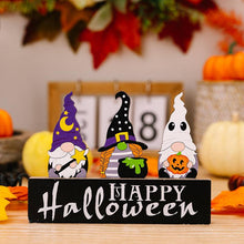 Load image into Gallery viewer, Halloween Decoration Gnome Letters Wooden Ornament
