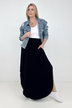Load image into Gallery viewer, Zenana "Sydney" Smocked Waist Side Slit Maxi Skirt
