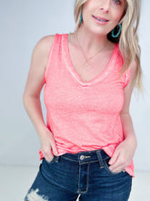 Load image into Gallery viewer, Zenana Washed Raw Edge V-Neck Tank Top

