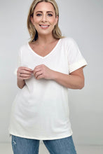 Load image into Gallery viewer, Zenana "Simply Spring" Ribbed V-Neck High-Low Hem Top with Side Slits
