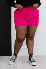 Load image into Gallery viewer, Zenana Just Chillin' Full Size Run Sweat Shorts in Pink
