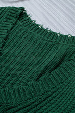 Load image into Gallery viewer, Green Tainted Love Cotton Distressed Sweater
