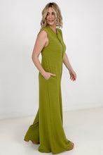 Load image into Gallery viewer, Jade By Jane Button Up Textured Wide Leg Jumpsuit
