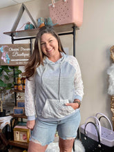 Load image into Gallery viewer, Lace Raglan Sleeve Drawstring Hoodie
