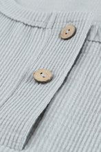 Load image into Gallery viewer, Crewneck Buttons Ribbed Knit Long Sleeve Top
