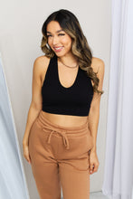 Load image into Gallery viewer, Zenana Ribbed Racerback Sports Bra in Black
