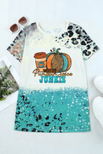 Load image into Gallery viewer, Printed PUMPKIN SPICE JUNKIE Graphic Round Neck Short Sleeve Tee
