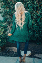 Load image into Gallery viewer, Green Bubble Sleeve Side Slit Knit Cardigan
