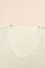 Load image into Gallery viewer, Ribbed Knit V Neck Long Sleeve Sweater
