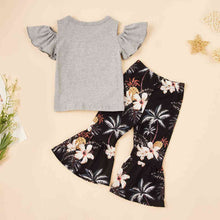 Load image into Gallery viewer, HELLO SUMMER Graphic Top and Floral Flare Pants Set
