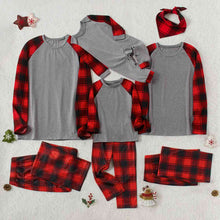 Load image into Gallery viewer, Raglan Sleeve Top and Plaid Pants Set
