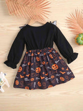 Load image into Gallery viewer, Printed Round Neck Flounce Sleeve Dress
