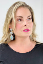 Load image into Gallery viewer, Retro Turquoise Oval Dangle Earrings
