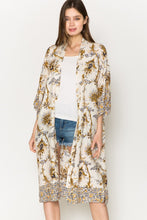 Load image into Gallery viewer, Justin Taylor Floral Open Front Slit Duster Cardigan
