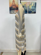 Load image into Gallery viewer, Striped Cuffed Sleeve Long Beach Kimono
