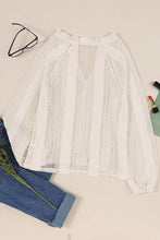 Load image into Gallery viewer, Deep V Long Sleeve Button Up Lace Top
