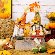 Load image into Gallery viewer, Thanksgiving Harvest Season Maple Leaf Sombrero Gnome Ornament
