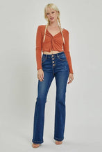 Load image into Gallery viewer, Risen High Rise Button Down Boot Cut Jeans
