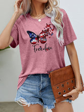 Load image into Gallery viewer, FREEDOM Butterfly Graphic Short Sleeve Tee
