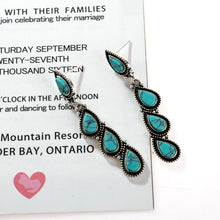 Load image into Gallery viewer, Retro Teardrop-Shaped Turquoise Dangle Earrings
