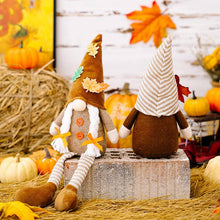 Load image into Gallery viewer, Striped Knit Floral Thanksgiving Harvest Gnome Ornaments
