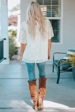 Load image into Gallery viewer, Floral Textured Ruffled Half Sleeve Babydoll Top
