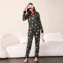 Load image into Gallery viewer, Printed Hooded Long Sleeve Jumpsuit
